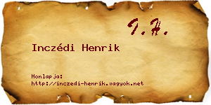 Inczédi Henrik névjegykártya