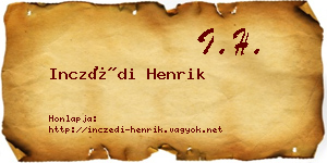 Inczédi Henrik névjegykártya